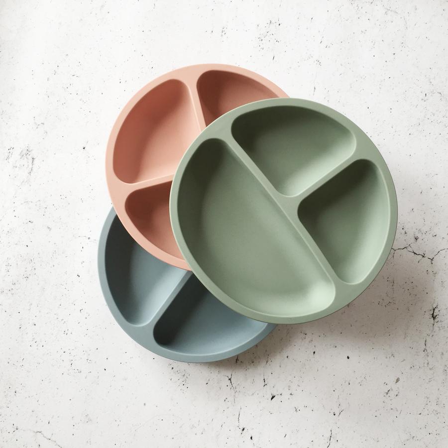 Silicone Divided Plate - Dixie Pink