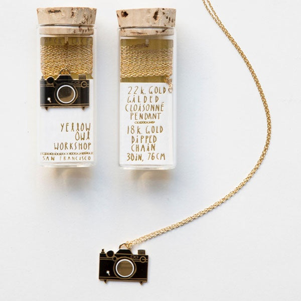 Cloisonné Necklace - Camera Pendant