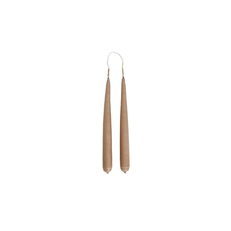 Small Fukai Taper Candles Set of 2 - Latte