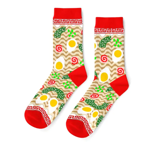 Large Cotton Crew Socks - Ramen
